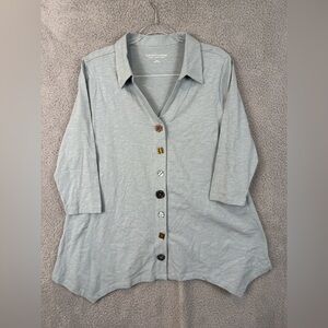 Soft Surroundings Light blue Button Down Shirt lagenlook L